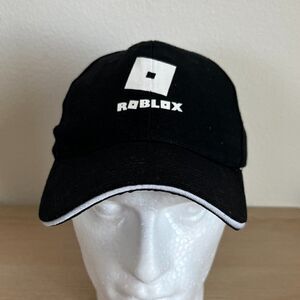 Mens Roblox Adjustable Cap Hat Mens White and Black